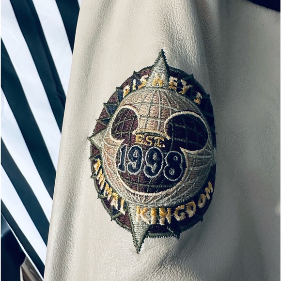 Walt Disney World Vintage Animal Kingdom 1998 Wool & Leather Varsity Jacket - Picture 3 of 6